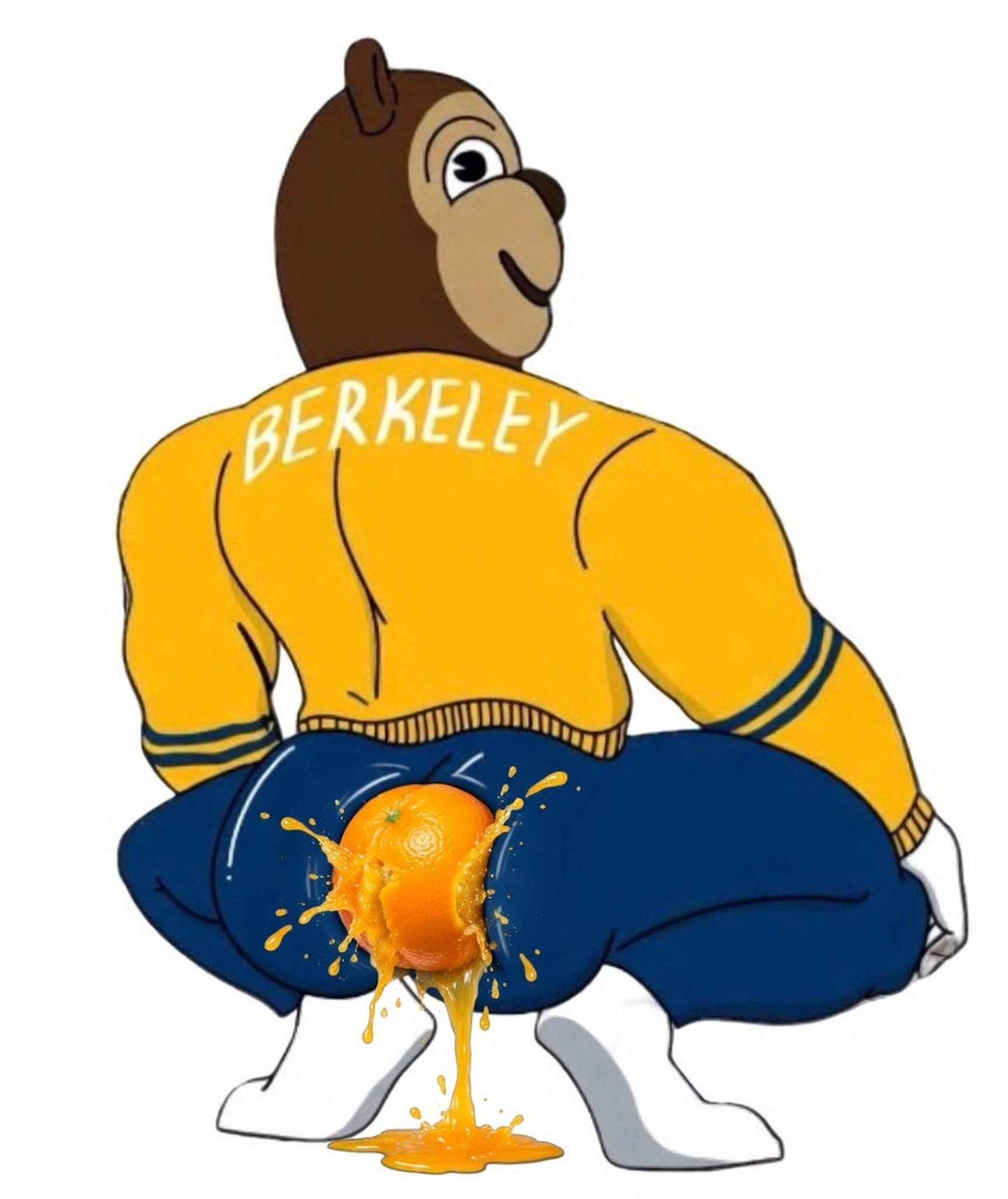 Freaky Oski squeezing orange juice